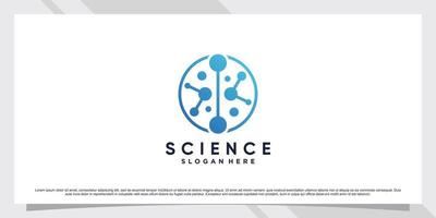 design de logotipo de molécula de ciência para tecnologia com conceito de ponto vetor