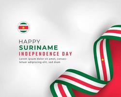 feliz dia da independência do suriname 25 de novembro ilustração vetorial de celebração. modelo para cartaz, banner, publicidade, cartão de felicitações ou elemento de design de impressão vetor