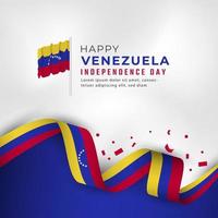 feliz dia da independência da venezuela 5 de julho celebração ilustração vetorial design. modelo para cartaz, banner, publicidade, cartão de felicitações ou elemento de design de impressão vetor