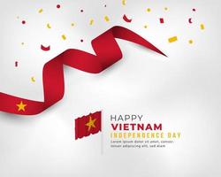 feliz dia da independência do vietnã, 2 de setembro, ilustração vetorial de celebração. modelo para cartaz, banner, publicidade, cartão de felicitações ou elemento de design de impressão vetor