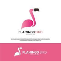 design de modelo de logotipo de pássaro flamingo vetor