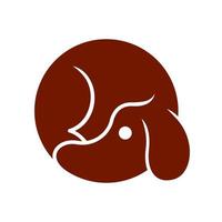 design de ícone de logotipo de círculo de animal de estimação de cachorro vetor