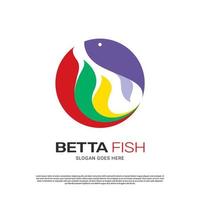 design de modelo de logotipo de peixe de hobby betta vetor