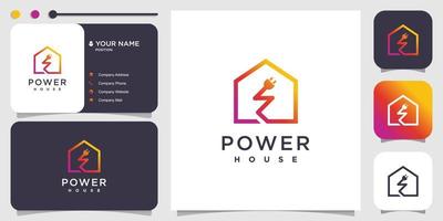 logotipo da casa com conceito elétrico de energia premium vector parte 1