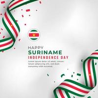 feliz dia da independência do suriname 25 de novembro ilustração vetorial de celebração. modelo para cartaz, banner, publicidade, cartão de felicitações ou elemento de design de impressão vetor