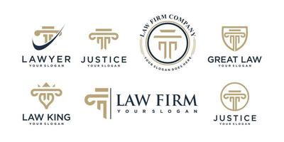 coleção de logotipo de advogado com vetor premium de estilo de elemento criativo