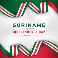 feliz dia da independência do suriname 25 de novembro ilustração vetorial de celebração. modelo para cartaz, banner, publicidade, cartão de felicitações ou elemento de design de impressão vetor