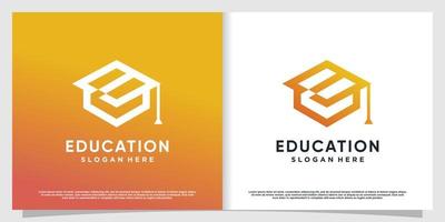 logotipo de educação com vetor premium de conceito abstrato moderno