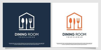 logotipo da sala de jantar com conceito exclusivo vetor premium