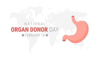 dia nacional do doador de órgãos com estômago vetor