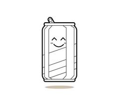 ilustrador de leite refrigerante com personagem feliz. ícone de vetor de refrigerante de fast food