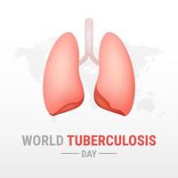 dia mundial da tuberculose em fundo branco vetor