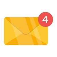 ícone de design moderno de correio não lido vetor