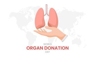 dia nacional do doador de órgãos com pulmões vetor