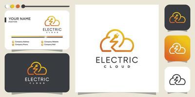 logotipo de tempestade com vetor premium de conceito elétrico criativo parte 2
