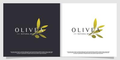 conceito de logotipo de ramo de oliveira com vetor premium de elemento criativo