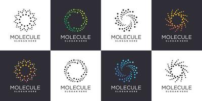 coleção de logotipo de molécula com vetor premium de conceito criativo