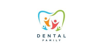 logotipo dental da família com vetor premium de estilo abstrato humano parte 2