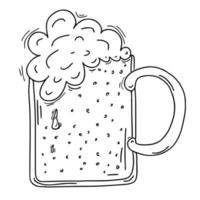 caneca de cerveja doodle. ilustração vetorial vetor