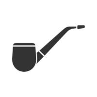 ícone de glifo de cachimbo de tabaco. símbolo de silhueta. espaço negativo. ilustração vetorial isolada vetor