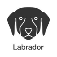 ícone de glifo de labrador retriever. laboratório. raça de cão-guia. símbolo de silhueta. espaço negativo. ilustração vetorial isolada vetor