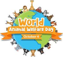 dia mundial do bem-estar animal 4 de outubro vetor