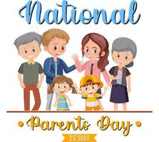 modelo de cartaz do dia nacional dos pais vetor