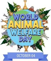 cartaz do dia mundial do bem-estar animal vetor