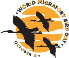 modelo de banner do dia mundial das aves migratórias vetor