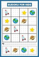 sudoku para crianças planeta vetor