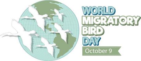 conceito de banner do dia mundial das aves migratórias vetor