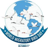 modelo de banner do dia mundial das aves migratórias vetor