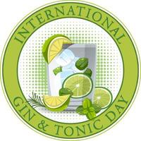 banner do dia internacional de gin e tônica vetor