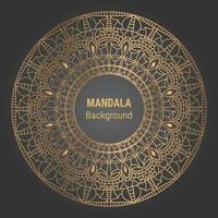 vetor de mandala de luxo com fundo de estilo dourado