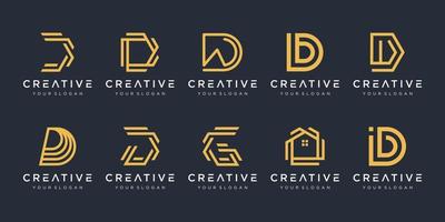 conjunto de modelo de design de logotipo criativo letra d. ícones para negócios de luxo, elegantes, simples. vetor