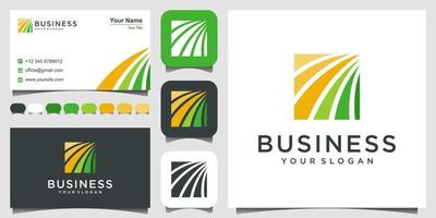 modelo de design de logotipo de gerenciamento financeiro de contabilidade abstrata. design de logotipo e vetor premium de cartão de visita.