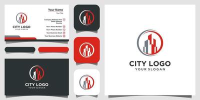 inspiração de design de logotipo de construção civil. design de logotipo, ícone e cartão de visita vetor