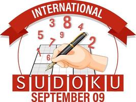 design de banner do dia internacional do sudoku vetor