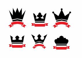 Vetores do logotipo da coroa e da fita