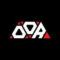 oor design de logotipo de letra triangular com forma de triângulo. monograma de design de logotipo de triângulo oor. oor modelo de logotipo de vetor de triângulo com cor vermelha. oor logotipo triangular simples, elegante e luxuoso. chão