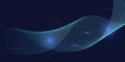 abstrato azul com partículas fluidas. fundo de conceito de tecnologia futurista digital brilhante azul escuro. ondas dinâmicas usam para negócios, corporativo, pôster, modelo, vetor, ilustração vetor