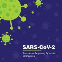 poster do coronavirus 2 de sars em roxo e em verde vetor