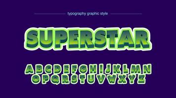 super bold (realce) verde 3d cartoon tipografia vetor