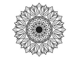 padrão de círculo em forma de mandala para henna mehndi tatuagens ornamentos decorativos em páginas de livros de colorir estilo oriental étnico. vetor