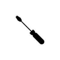 ícone plano de chave de fenda de lâmina comum com fenda. estilo sólido simples. símbolo de ilustração vetorial glifo isolado no fundo branco. eps 10. vetor