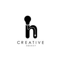 design de logotipo de carta criativa com logotipo de peso leve de ícone de letra h com design vetorial elegante. vetor