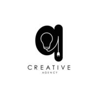 design de logotipo de carta criativa com logotipo de peso leve de ícone de letra q com design vetorial elegante. vetor