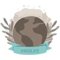 dia mundial do chocolate. cartão de ilustração vetorial. design de conceito para web, banner, plano de fundo, papel de parede, cartaz ou design de cartão vetor