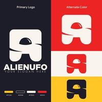 design de logotipo de ufo alienígena minimalista simples vetor