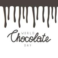 dia mundial do chocolate. cartão de ilustração vetorial. design de conceito para web, banner, plano de fundo, papel de parede, cartaz ou design de cartão. vetor